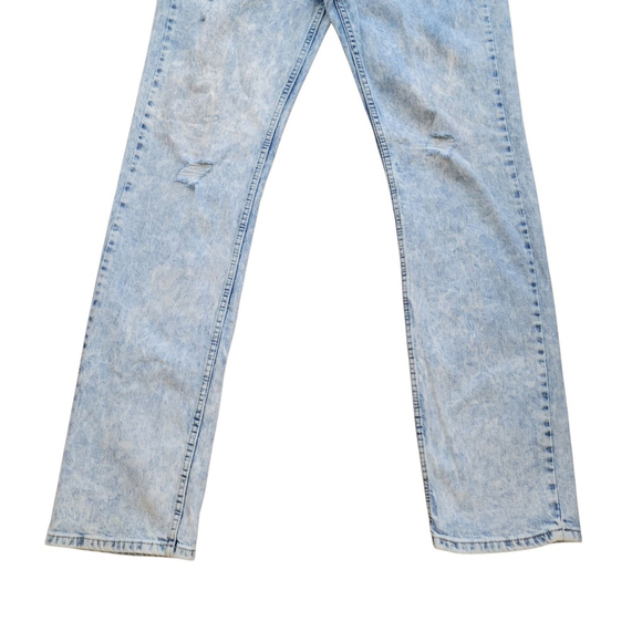 Levi's 514 Stone-Washed Distressed Straight Jeans Size 33/34 Men's - Picture 3 of 11